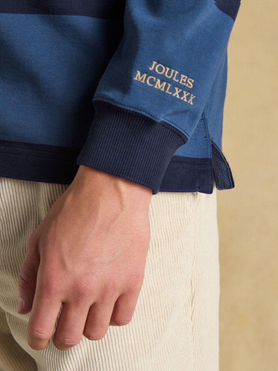 Rugby Club Blue/Navy Long Sleeve Shirt - RUTHERFORD & Co