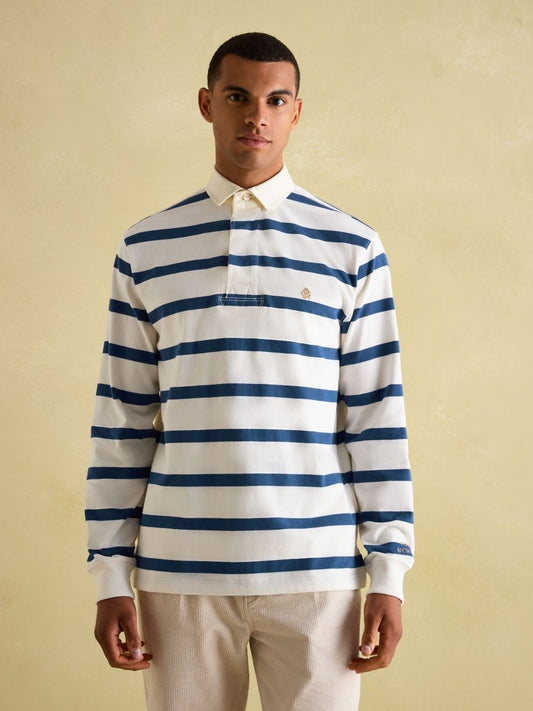 Rugby Club Cream & Blue Shirt - RUTHERFORD & Co
