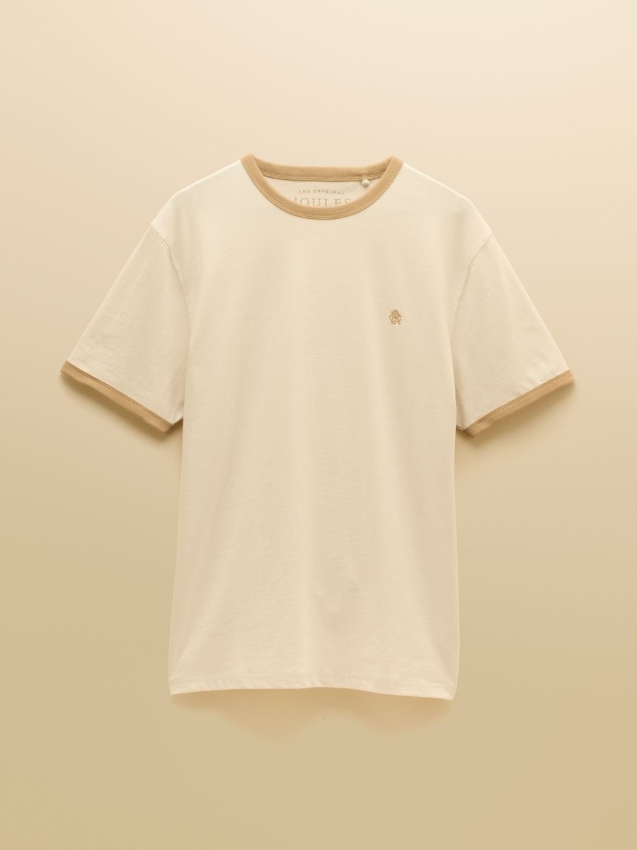 Rugby Club Cream Crew Neck Cotton T-Shirt - RUTHERFORD & Co