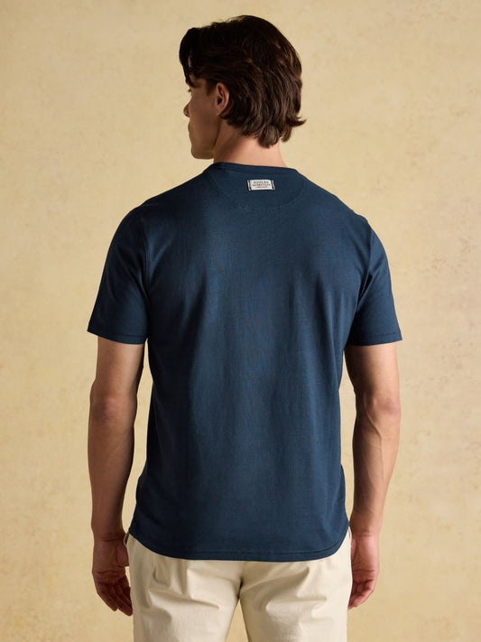 Rugby Club Navy Crew Neck Cotton T-Shirt - RUTHERFORD & Co