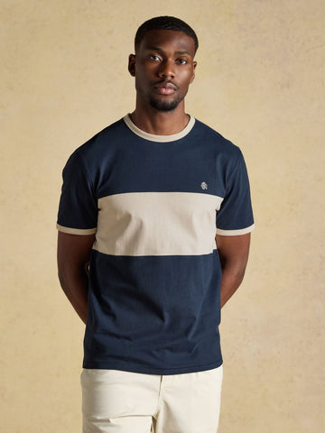 Rugby Club Navy Crew Neck Cotton T-Shirt - RUTHERFORD & Co