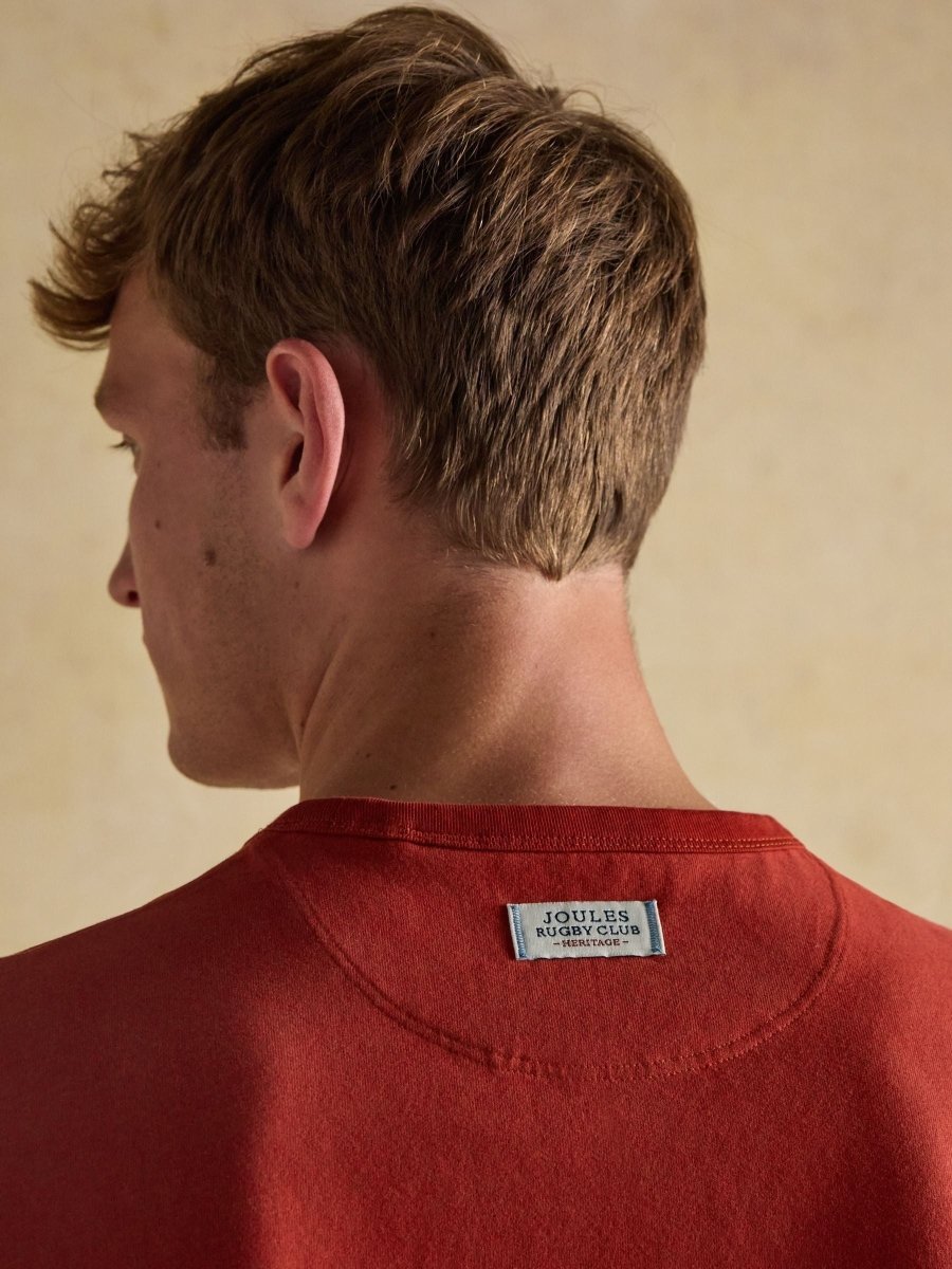 Rugby Club Orange Crew Neck Cotton T-Shirt - RUTHERFORD & Co