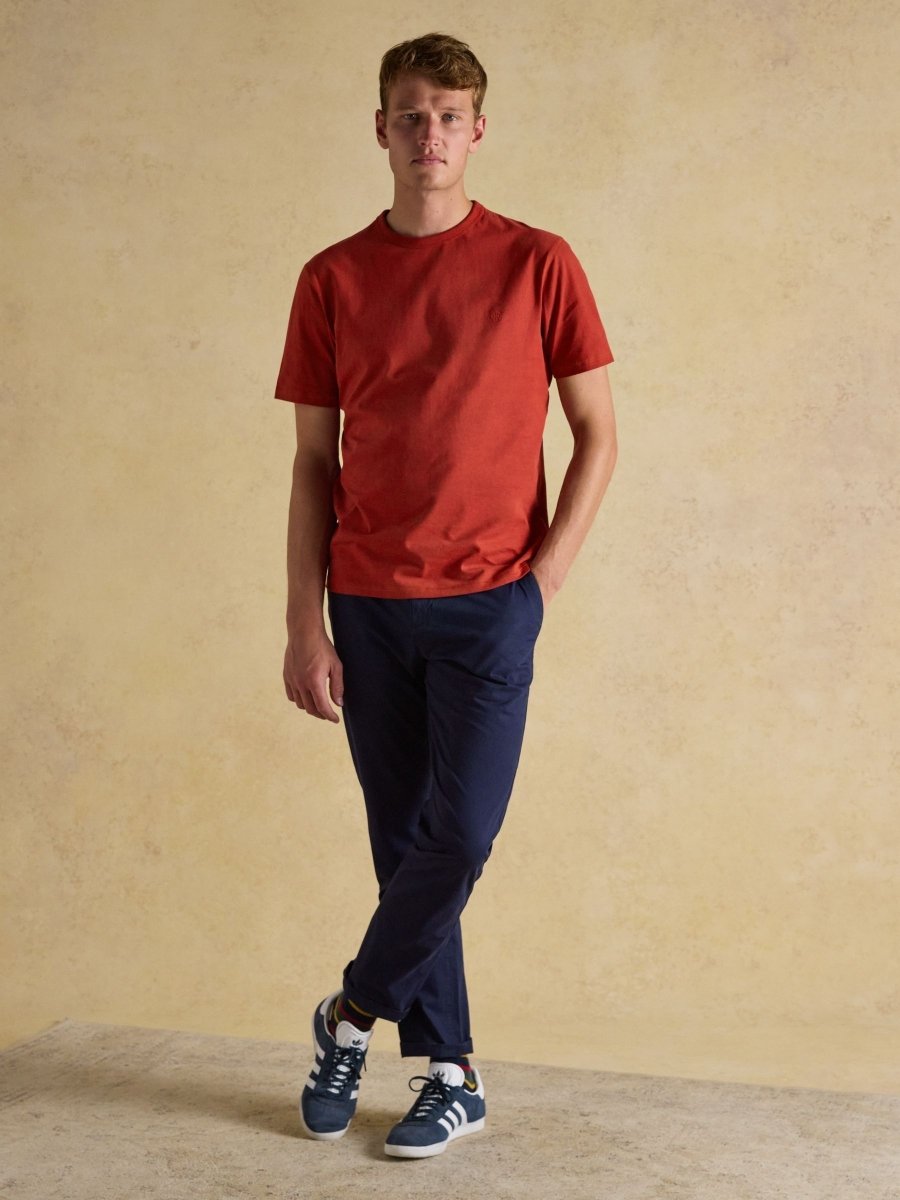 Rugby Club Orange Crew Neck Cotton T-Shirt - RUTHERFORD & Co