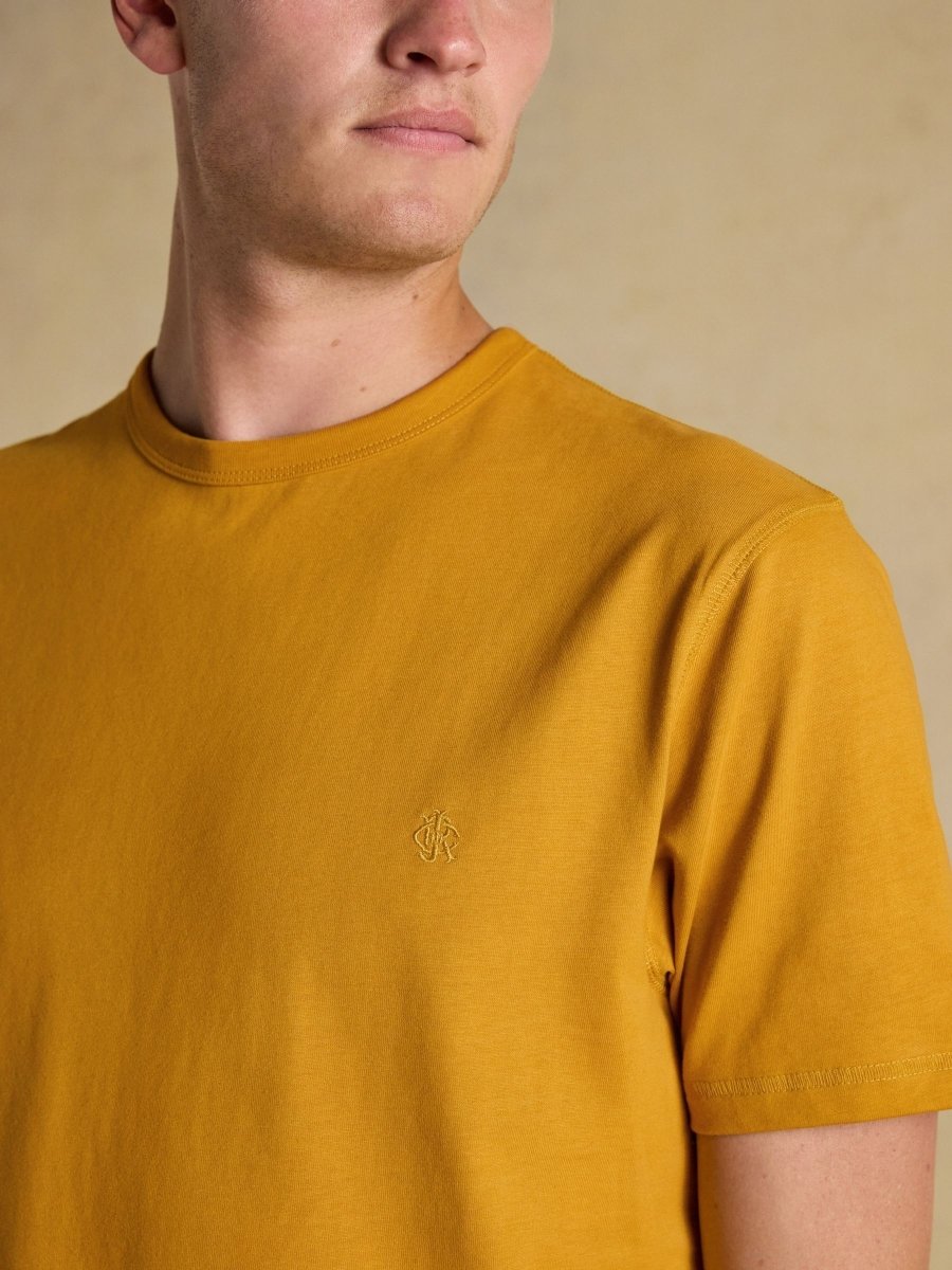 Rugby Club Yellow Crew Neck Cotton T-Shirt - RUTHERFORD & Co