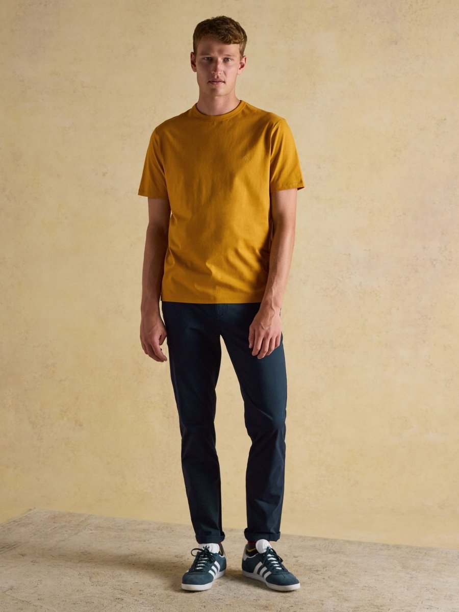 Rugby Club Yellow Crew Neck Cotton T-Shirt - RUTHERFORD & Co