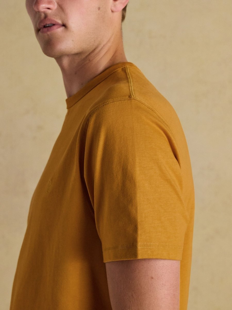 Rugby Club Yellow Crew Neck Cotton T-Shirt - RUTHERFORD & Co