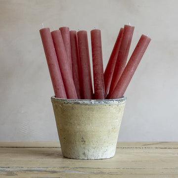 Rustic Dinner Candle Dusky Pink - RUTHERFORD & Co
