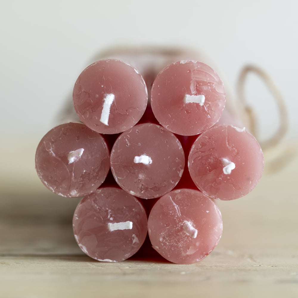 Rustic Dinner Candle Dusky Pink - RUTHERFORD & Co