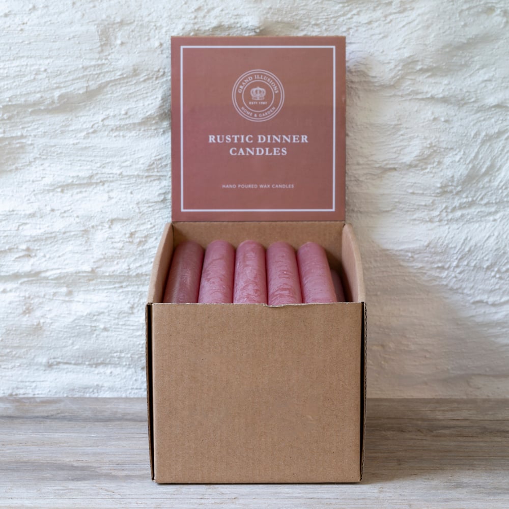 Rustic Dinner Candle Dusky Pink - RUTHERFORD & Co
