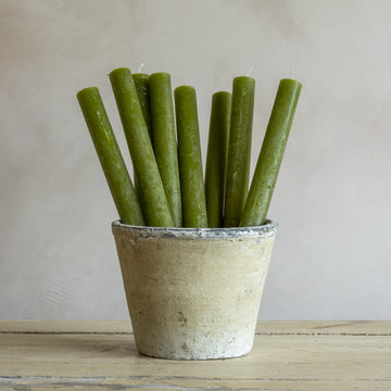 Rustic Dinner Candle Fern Green - RUTHERFORD & Co