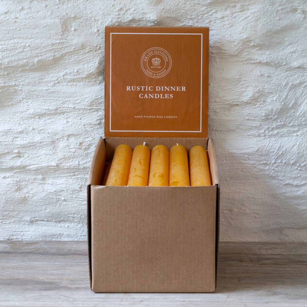 Rustic Dinner Candle Ochre - RUTHERFORD & Co