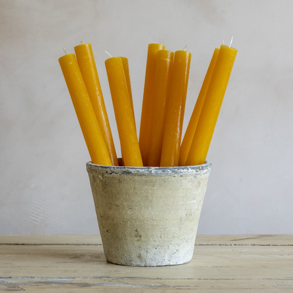 Rustic Dinner Candle Ochre - RUTHERFORD & Co
