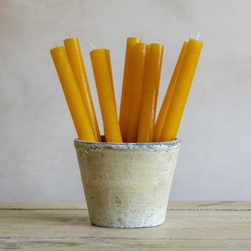 Rustic Dinner Candle Ochre - RUTHERFORD & Co