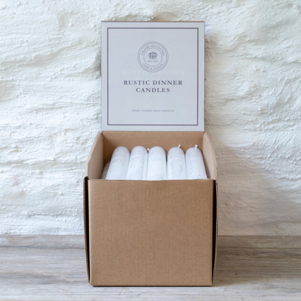 Rustic Dinner Candle White - RUTHERFORD & Co