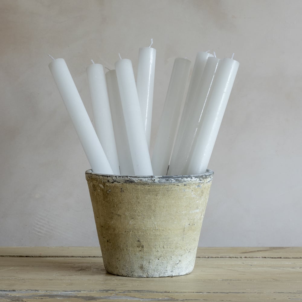 Rustic Dinner Candle White - RUTHERFORD & Co
