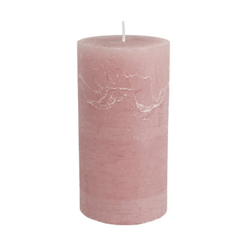 Rustic Pillar Candle Dusky Pink 70x130mm - RUTHERFORD & Co
