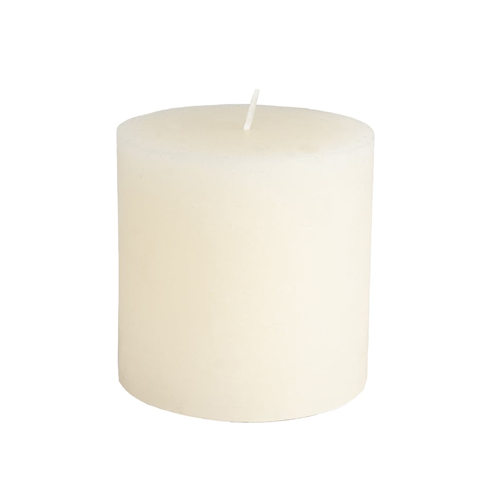 Rustic Pillar Candle Ivory 100x100mm - RUTHERFORD & Co