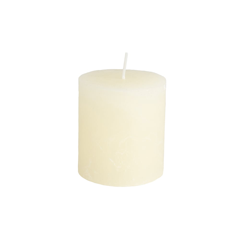 Rustic Pillar Candle Ivory 70x75mm - RUTHERFORD & Co