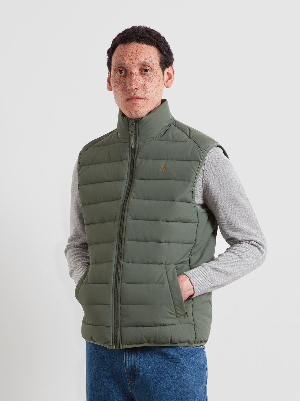 Kennedy Wadded Gilet In Rosemary