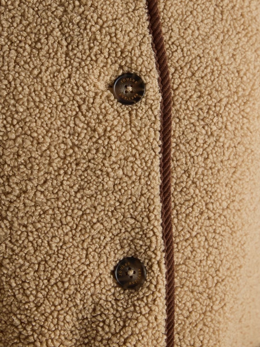 Sadie Taupe Longline Fleece Jacket - RUTHERFORD & Co
