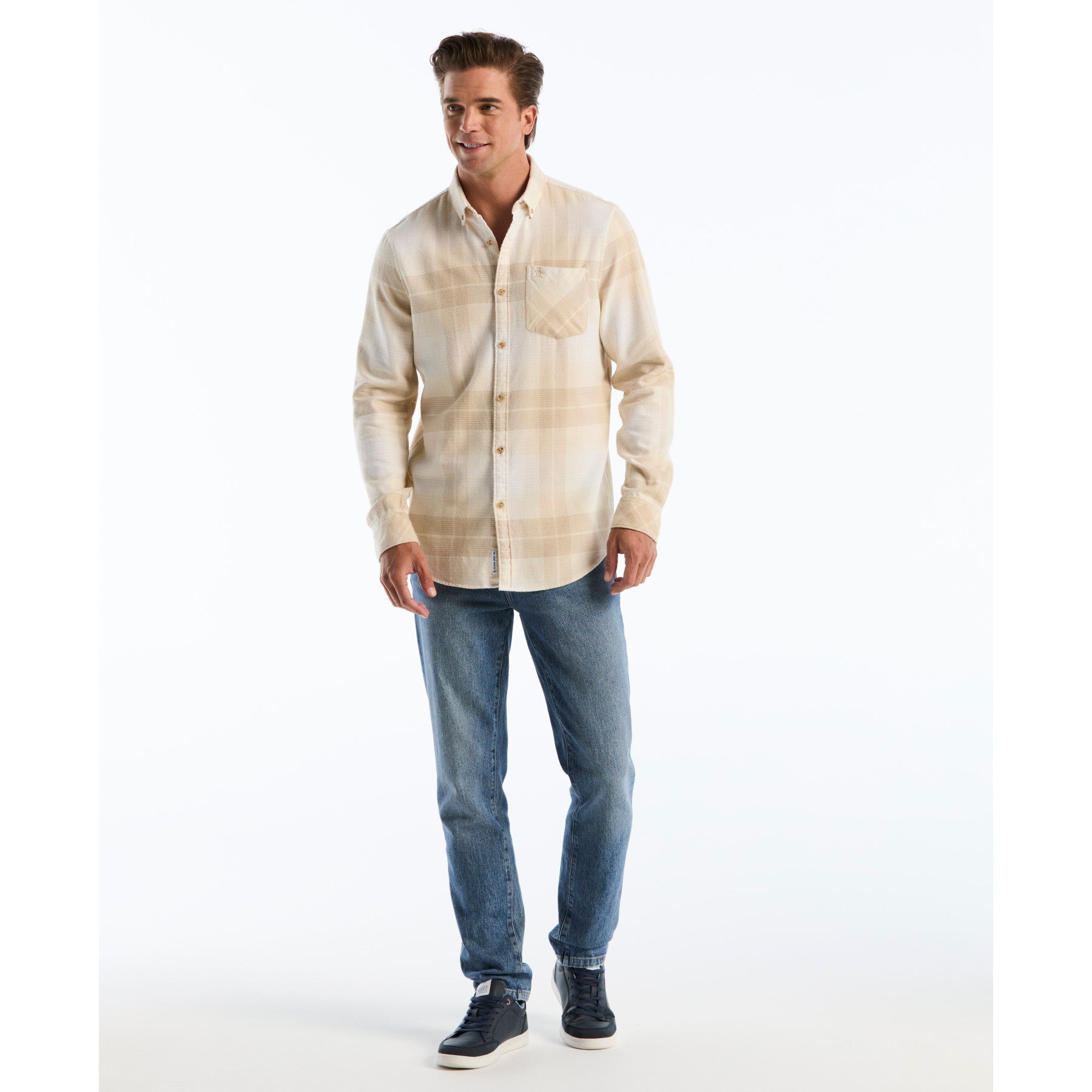 Lightweight Plaid Flannel Shirt In Birch