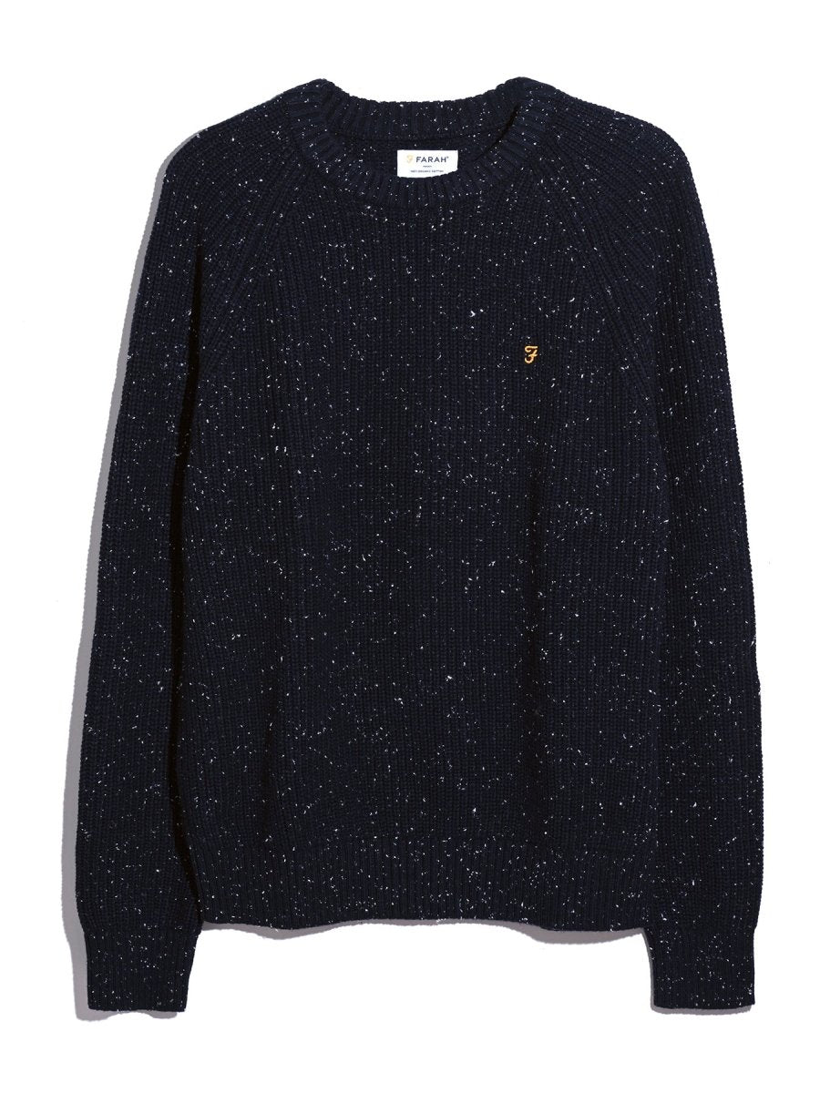 Sage Nepped Sweater In True Navy - RUTHERFORD & Co