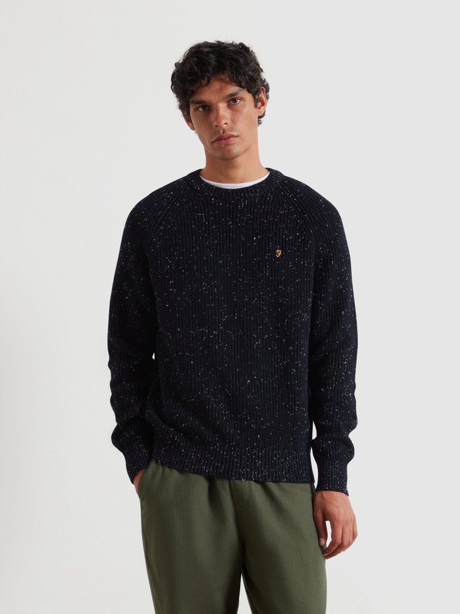 Sage Nepped Sweater In True Navy - RUTHERFORD & Co