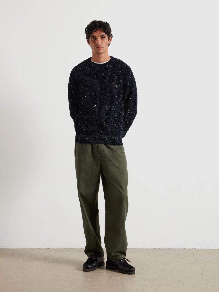 Sage Nepped Sweater In True Navy - RUTHERFORD & Co