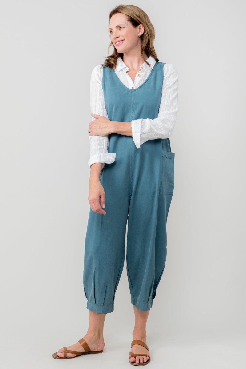 Sail Tencel Cotton Cropped Jumpsuit - RUTHERFORD & Co