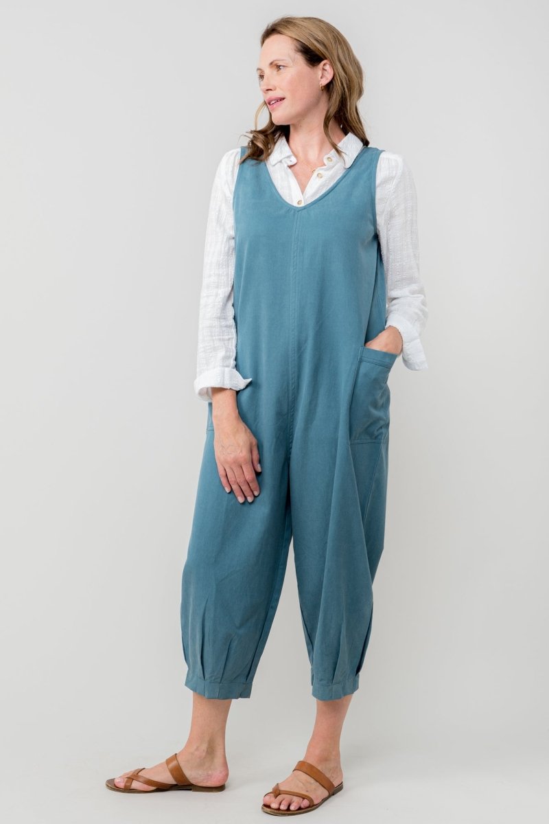 Sail Tencel Cotton Cropped Jumpsuit - RUTHERFORD & Co