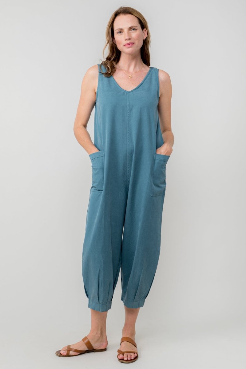 Sail Tencel Cotton Cropped Jumpsuit - RUTHERFORD & Co