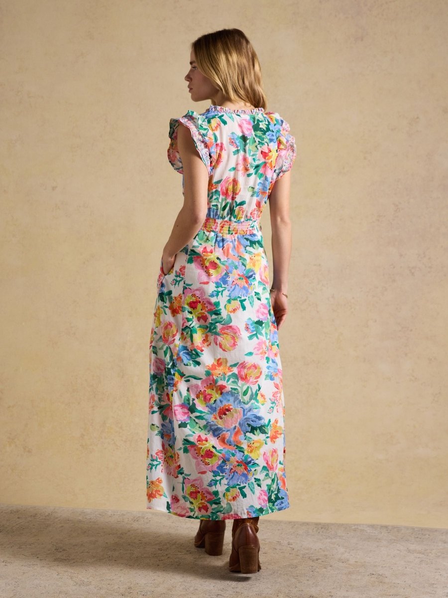 Samantha White Artist Floral Woven Maxi Dress - RUTHERFORD & Co