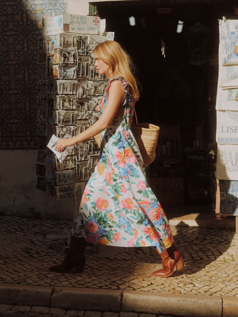 Samantha White Artist Floral Woven Maxi Dress - RUTHERFORD & Co