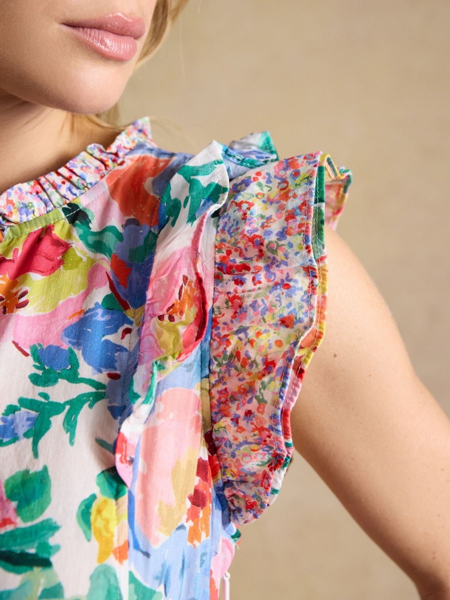 Samantha White Artist Floral Woven Maxi Dress - RUTHERFORD & Co