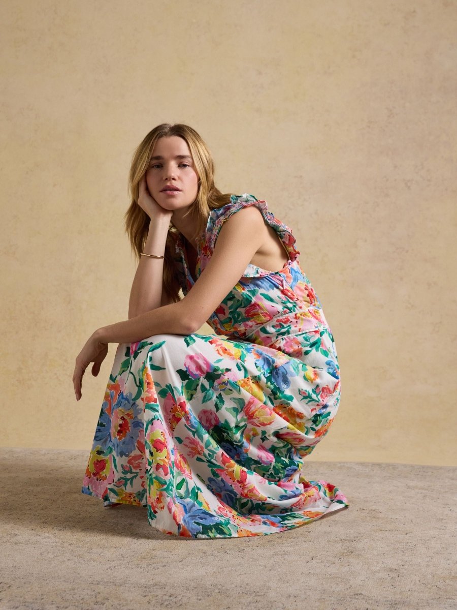 Samantha White Artist Floral Woven Maxi Dress - RUTHERFORD & Co