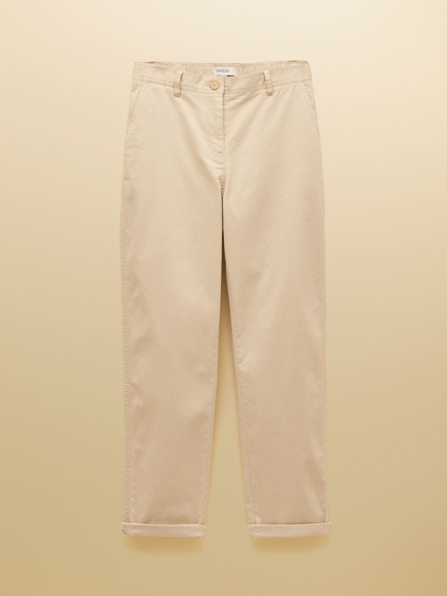 Sand Slim Fit Chino Trousers with Elasticated Waist - RUTHERFORD & Co