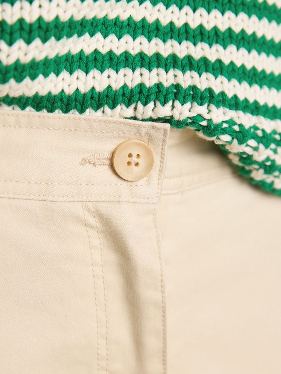 Sand Slim Fit Chino Trousers with Elasticated Waist - RUTHERFORD & Co