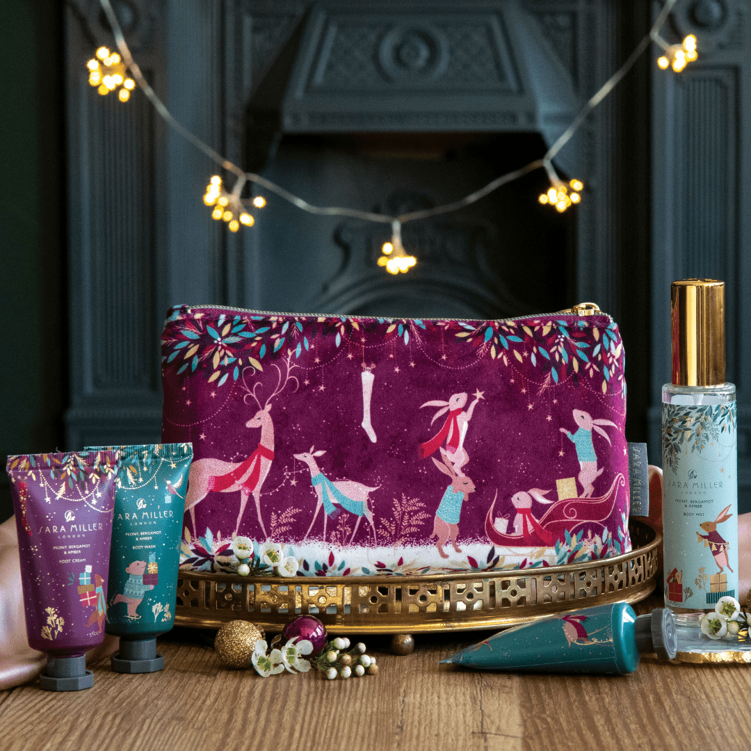 Sara Miller Woodland Tales 2.0 Body Care Velvet Pouch - RUTHERFORD & Co