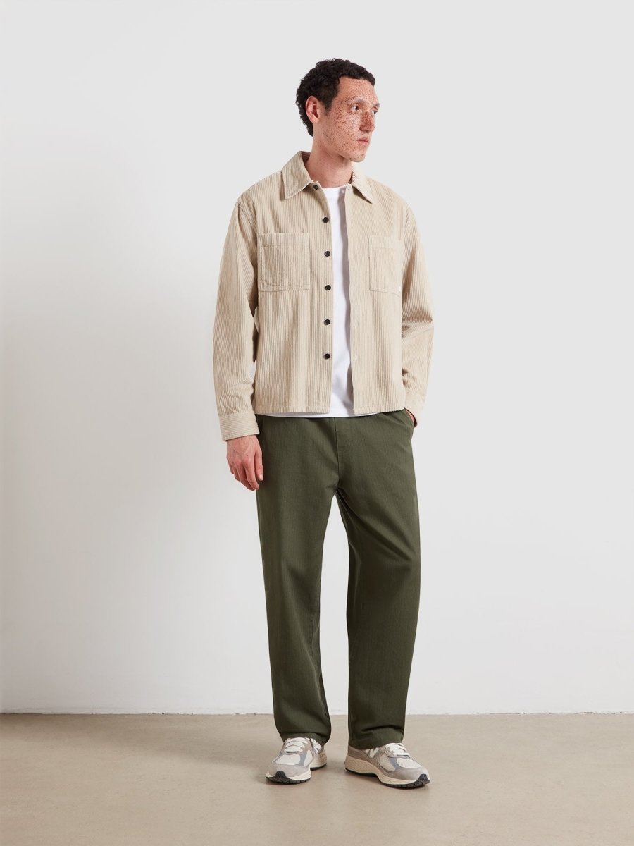 Sawyer Cord Overshirt In Putty - RUTHERFORD & Co