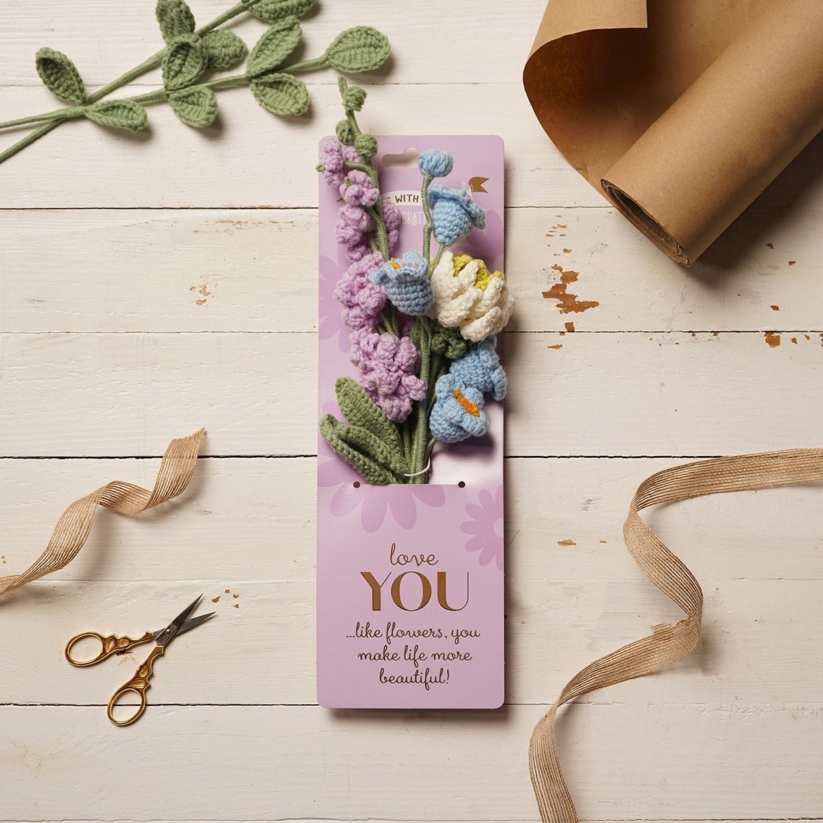 Say It With Flowers Crochet Peony & Foxglove Bundle Love You - RUTHERFORD & Co