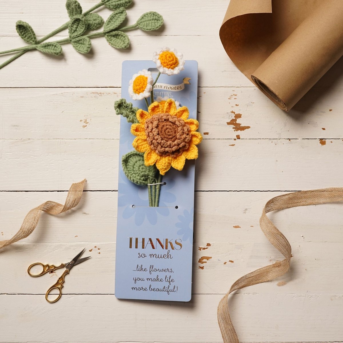 Say It With Flowers Crochet Sunflower Bundle Thanks So Much - RUTHERFORD & Co