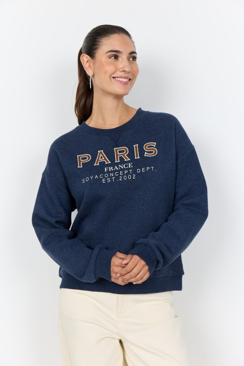 SC - ANGELIN 6 Sweatshirt Navy Melange - RUTHERFORD & Co