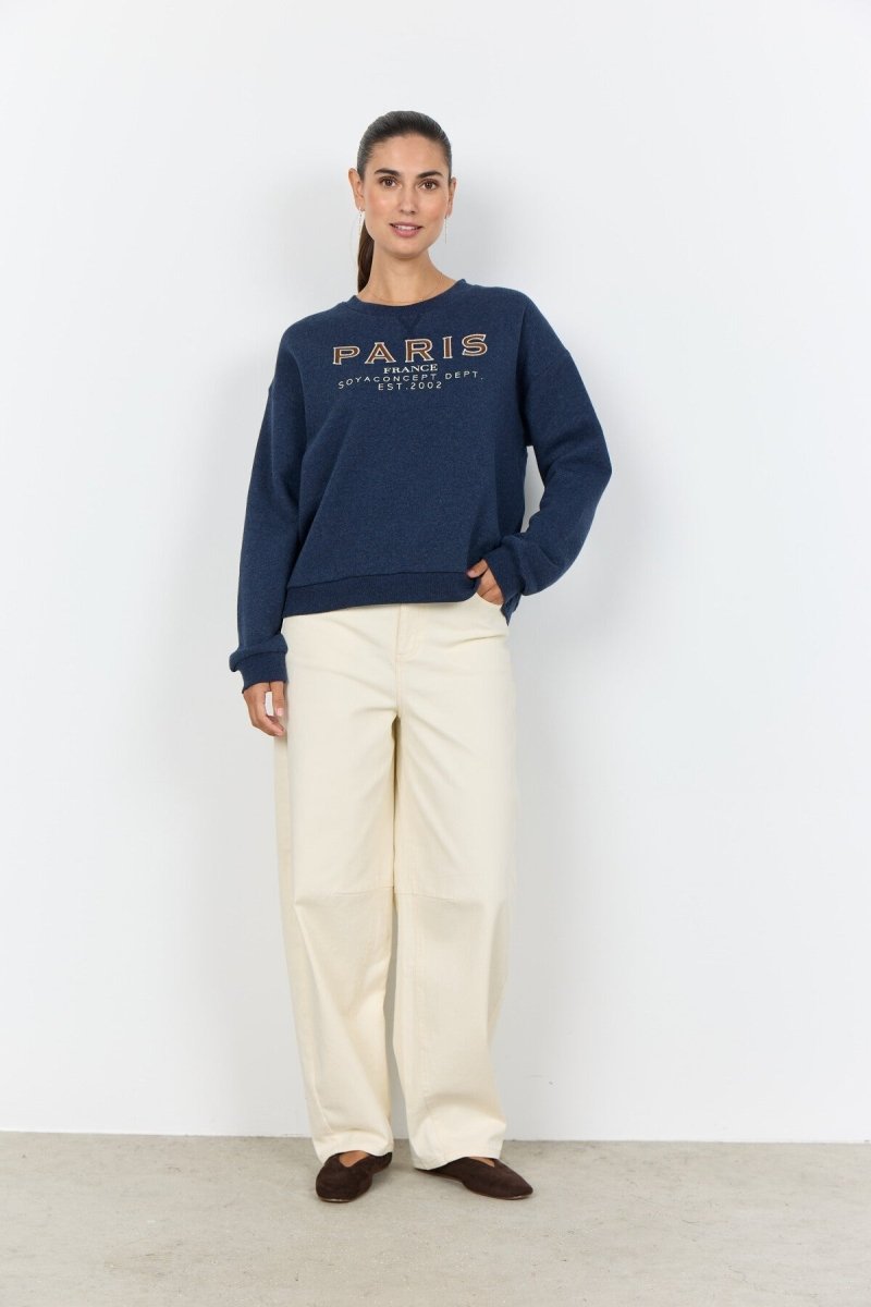 SC - ANGELIN 6 Sweatshirt Navy Melange - RUTHERFORD & Co