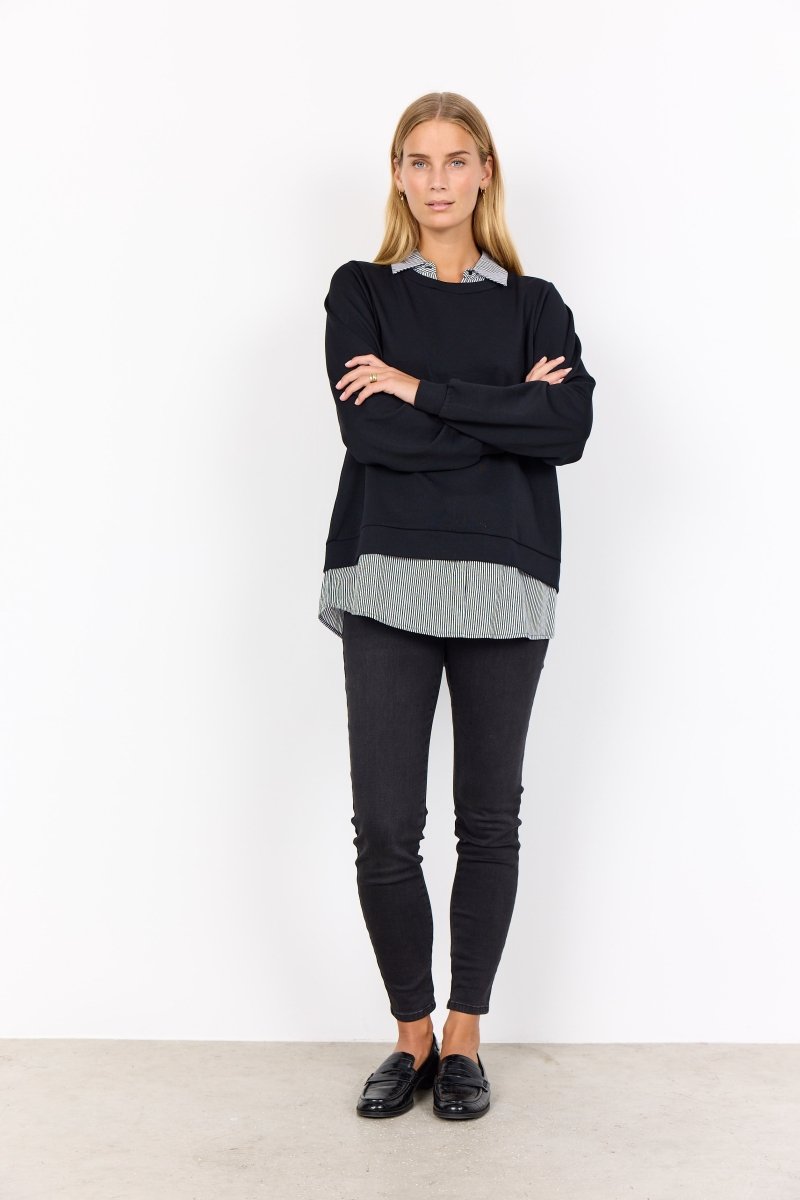 SC - BANU 264 BLACK BLOUSE - RUTHERFORD & Co