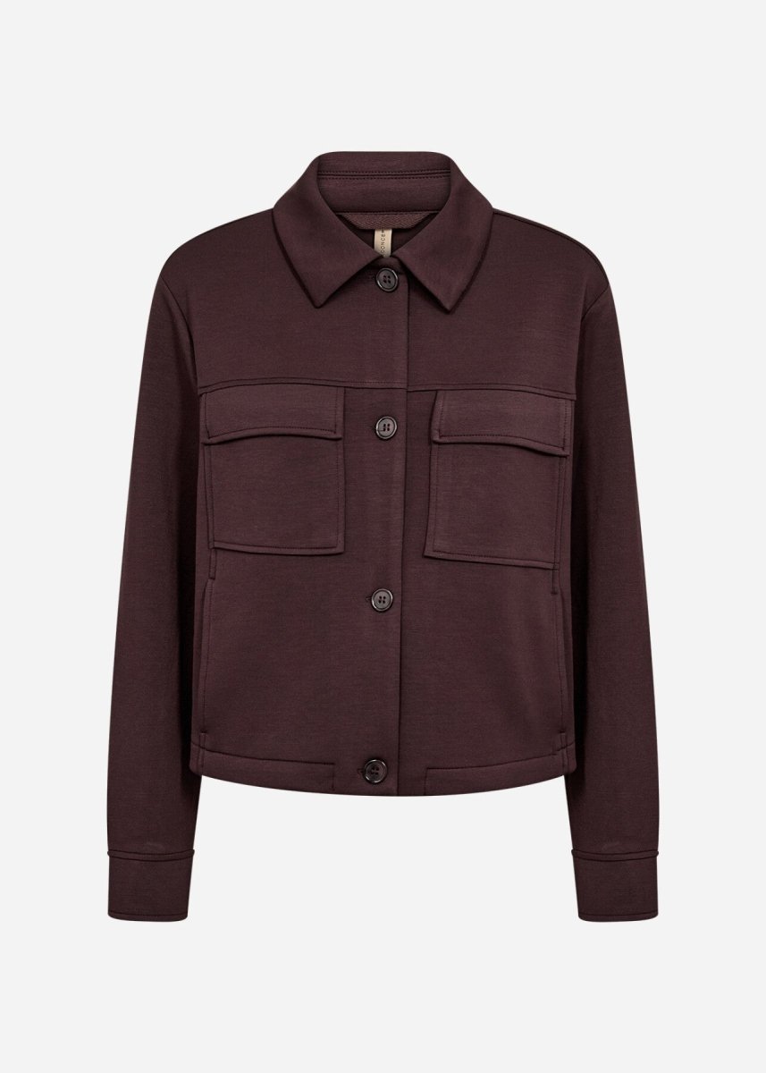 SC-BANU 337 Cardigan Dark plum - RUTHERFORD & Co
