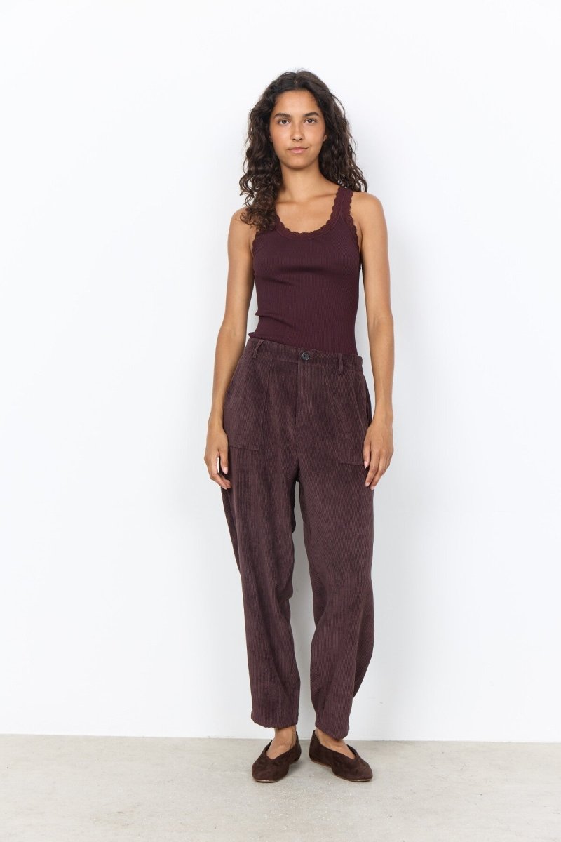 SC-BINDI 20-C Pants Dark plum - RUTHERFORD & Co