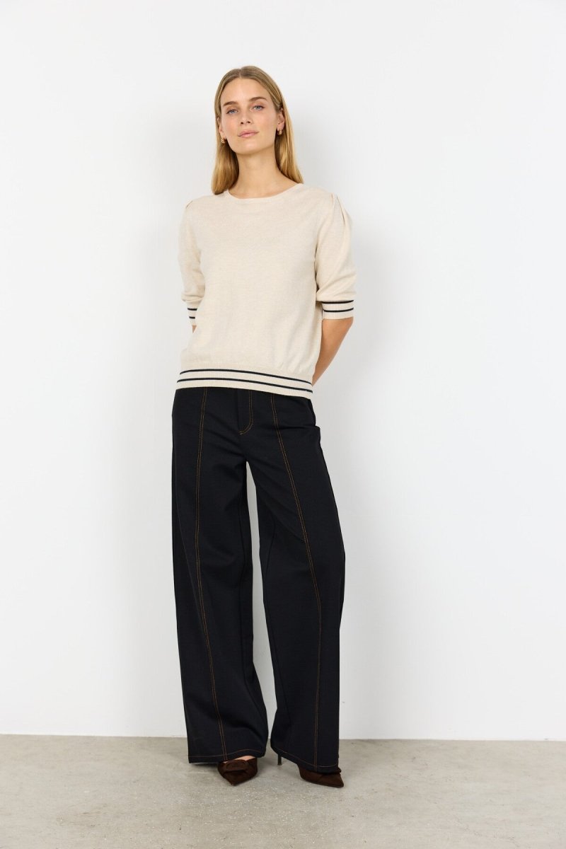 SC - DOLLIE 809 Pullover Cream Melange Combi - RUTHERFORD & Co