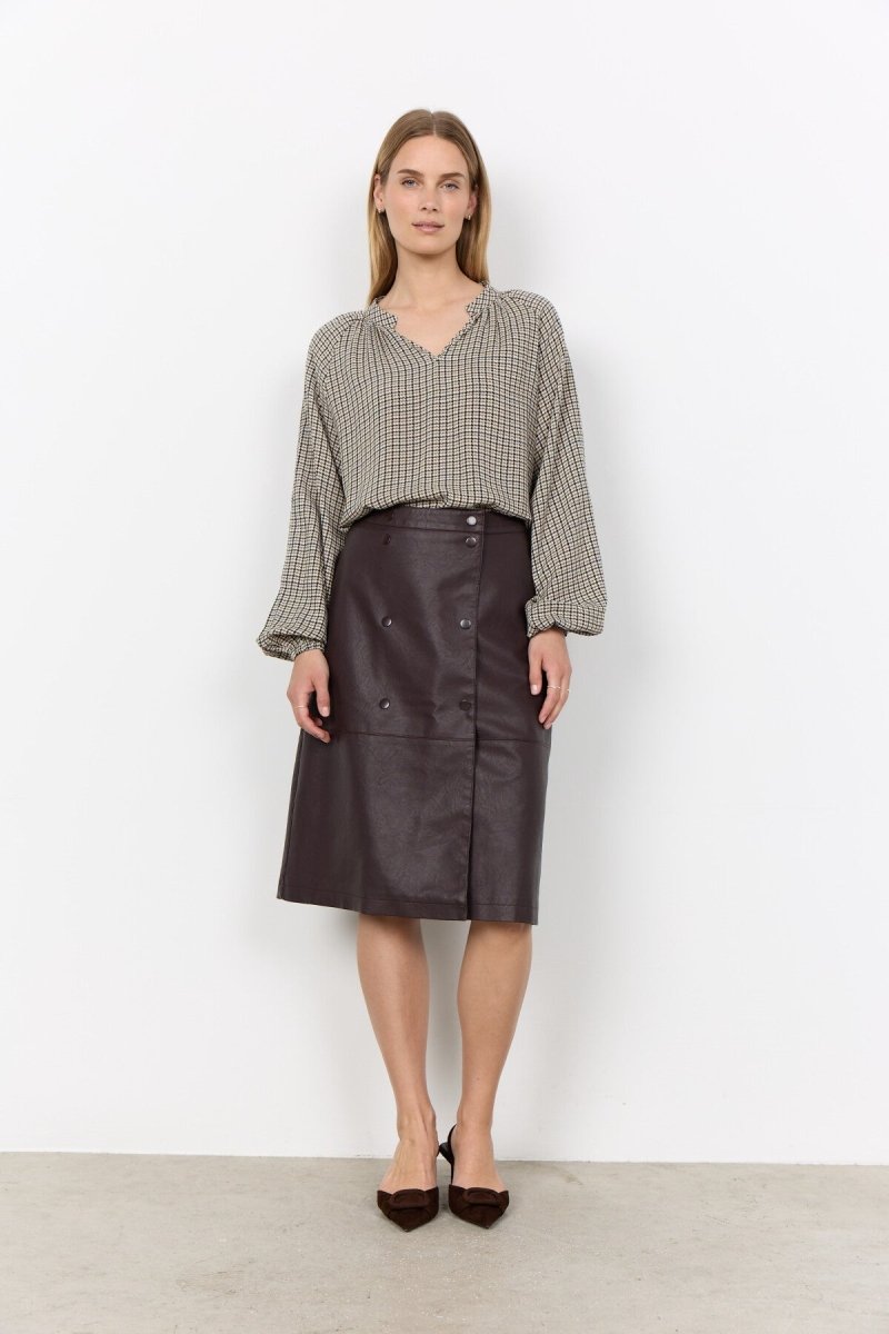 SC-HALIA 1 AOP Blouse Dusty blue - RUTHERFORD & Co