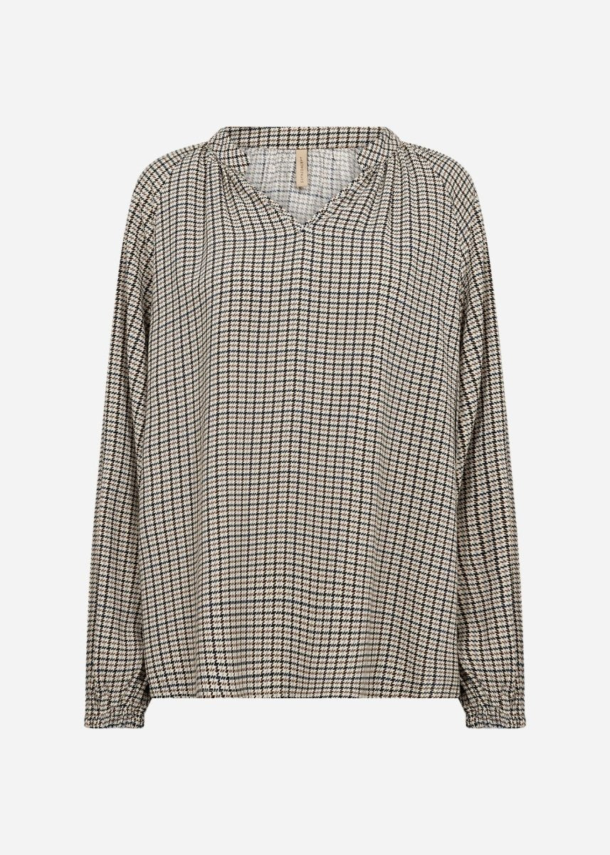 SC-HALIA 1 AOP Blouse Dusty blue - RUTHERFORD & Co