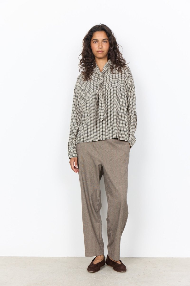 SC-HALIA 2- AOP Shirt Dusty blue - RUTHERFORD & Co